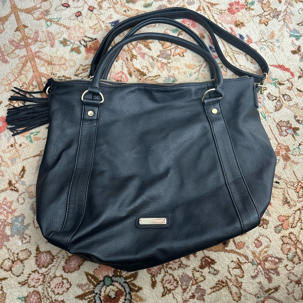 Steve Madden Black Tote Bag with Tassel Detail